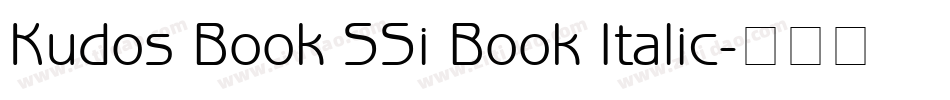 Kudos Book SSi Book Italic字体转换